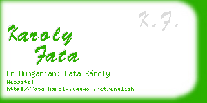 karoly fata business card